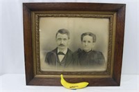 Framed Victorian Couple Sketched Portrait