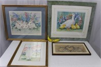 4 Bunny Prints Sign'd Amelia Whaley, Lynn Greer++