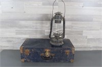 24" WIDE METAL SUITCASE & BEACON LANTERN