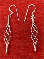 Sterling Silver Pierced Earrings 1.95 Grams