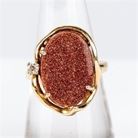 Jewelry 14k Yellow Gold Sandstone Ring