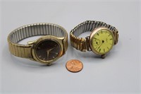 2 Vtg. Gold-Filled Wrist Watches, Benrus & Elgin