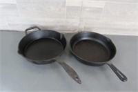 (2) 10" HEAVY CAST FRYING PANS