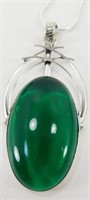 Green Gemstone Pendant & Chain