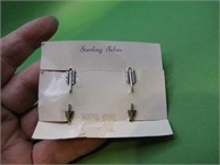 1960's Sterling Silver Arrow Screwback Earrings