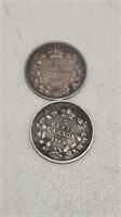 1913/1917 Canada 5 Cents, Silver Coins