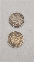 1919/ 1915 Canada 5 Cents, Silver Coins