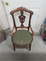 NO SHIPPING - Antique Walnut Dining Room Chair