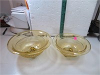 2 Amber Nesting Bowls 8&1/2" and 9&3/4"