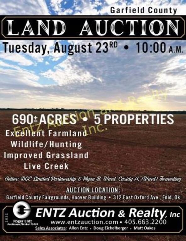 690 Acres - 5 Properties - Garfield County Oklahoma