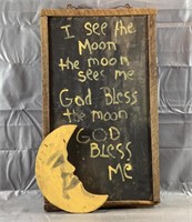 22x13" Wooden Moon Sign