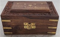 Hand Carved Wood Jewelry/Trinket Box