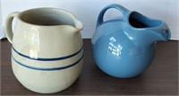 2 Stoneware Pitchers - One Hall