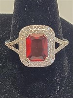 Fancy Cocktail Ring Garnet Stone