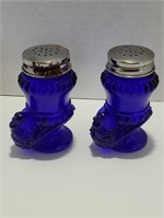 Vintage Cobalt Blue S+P Shakers