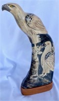 Carved Eagle Horn
