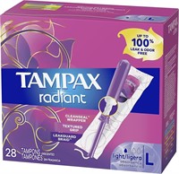 About 28 Tampax Radiant Tampons Light