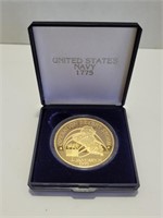 1991 US Navy Desert Storm Challenge Coin in Case