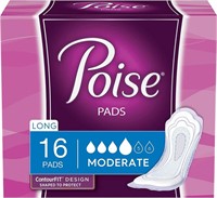 New 16ct Poise Incontinence Pads, Moderate