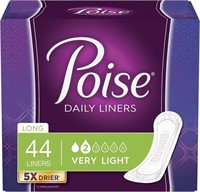 About 44 Poise Incontinence Panty Liners, Very
