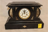 Antique Slate Mantle Clock w/ open escapement