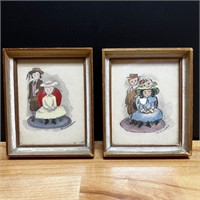 Signed framed prints (2) - Couples Portrait