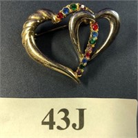 Vintage Pin hearts 43J