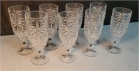 8 crystal glasses with a palm tree design