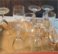 Group of 9 cordial glasses