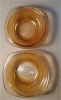 Flora gold depression glass bowls