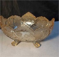 Elegant peach fruit bowl approx 5 inches tall