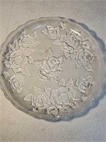 Rose decor tray approx 13 inches diameter