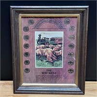 “The Way West” Framed Buffalo Nickels Framed