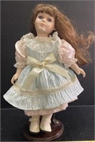 VINTAGE GEPPEDDO PORCELAIN GIRL DOLL WITH STAND HE