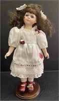 VINTAGE GEPPEDDO PORCELAIN GIRL DOLL WITH STAND RA