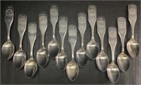 UNITED SILVER CO 13 COLONIES SPOONS