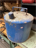 blue metal fuel can