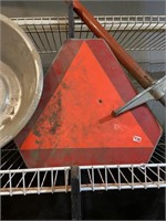2 metal slow moving safety signs