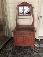 Antique Dry Sink with Mirror