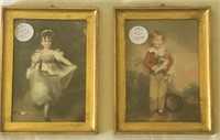 Gold Framed Prints of Boy & Girl