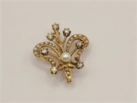 Custom 14kt Gold, Diamond & Pearl Pendant