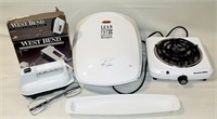 Large Foreman Grill, Hot Plate, & Electric Mixer
