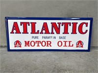 Superb ATLANTIC Motor Oil Rolled Edged Tin Sign -