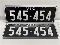 Set of Victorian Number Plates 545 454 With