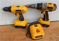 (2) DeWalt 18-V Cordless Drills