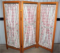 Folding Room Divider w/Fabric Inserts