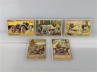 (5) 1953 Bowman Antique Autos Cards EX-MT