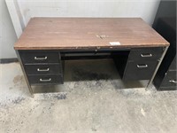 Desk with filing cabinet