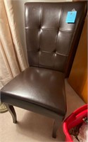 Brown leather side chair very nice