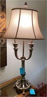 39" tall Table parlor double bulb lamp with shade